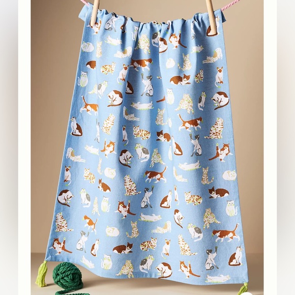 Cat Love Dish Towel Anthro - Picture 1 of 12